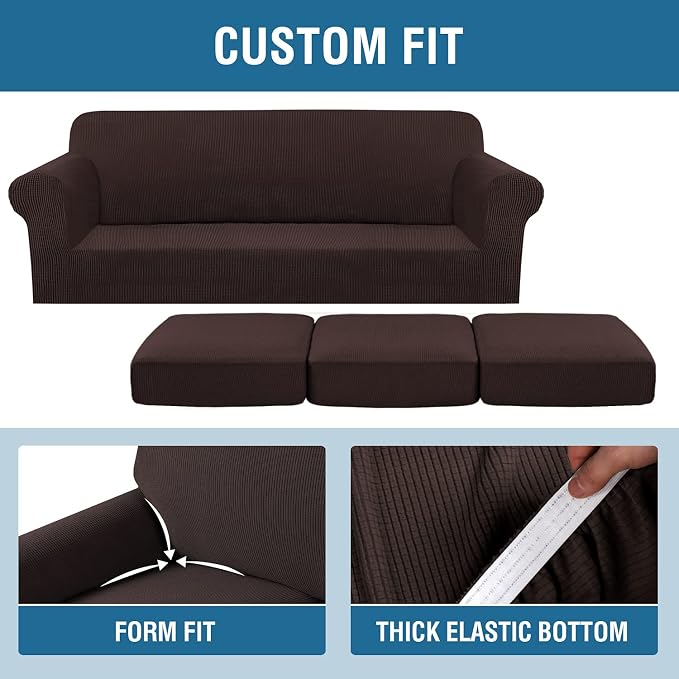 H.VERSAILTEX 4 Piece Stretch Sofa Covers - Image 4