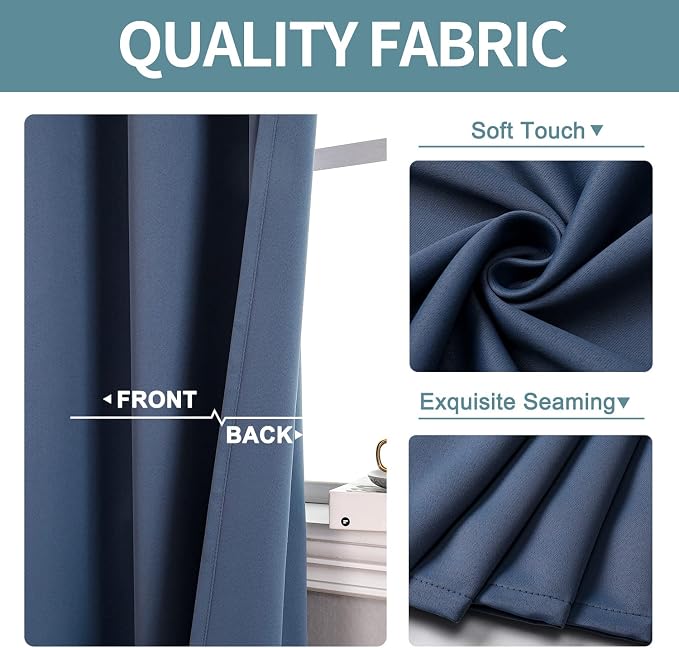 ChrisDowa Blackout Curtains 120 Inches Long 2 Panels Set - Image 3