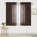 DWCN Brown Sheer Curtains Semi Transparent Voile Rod Pocket Curtains by DWCN