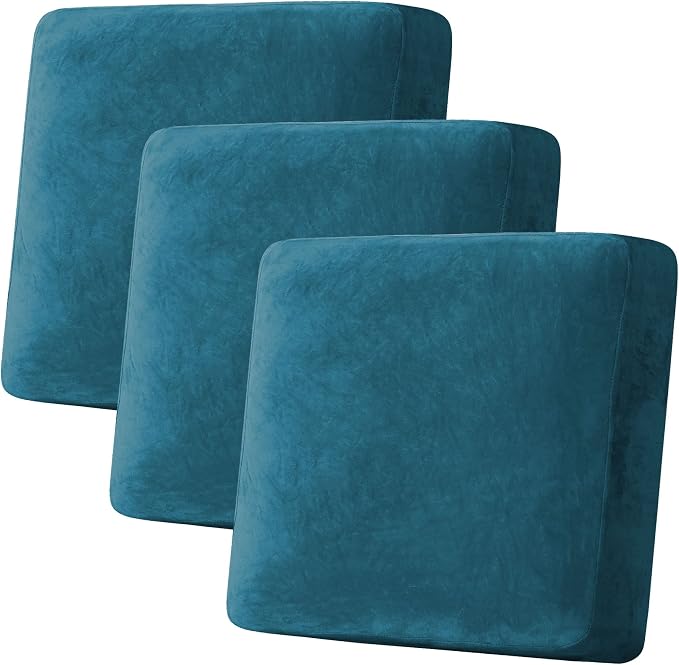 H.VERSAILTEX Velvet Stretch Couch Cushion Cover Plush Cushion Slipcover by HVERSAILTEX