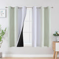 Estelar Textiler Sage Green and Greyish White Ombre Blackout Curtains 54 Inch by ESTELARTEXTILER