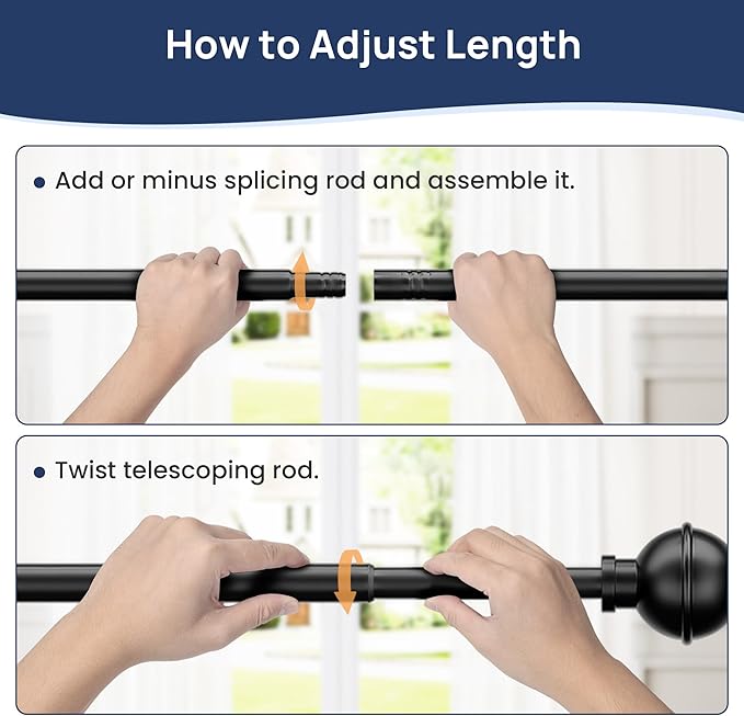 ENJOYBASICS 2 Pack No Drill Curtain Rods - Image 5