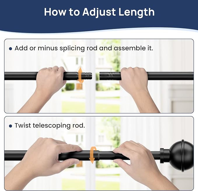 ENJOYBASICS 2 Pack No Drill Curtain Rods - Image 5