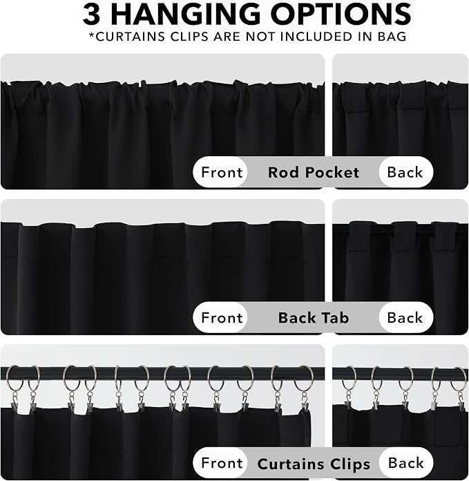Deconovo Back Tab and Rod Pocket Blackout Curtains -, Thermal Insulated - Image 2