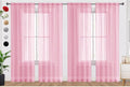 SpaceDresser Sheer Light Pink Curtains 4 Panels Rod Pocket Semi-Sheer Curtain by SpaceDresser