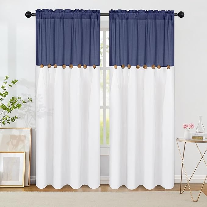 FRAMICS Farmhouse Cotton Linen Curtains by FRAMICS
