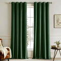 MIULEE Christmas Velvet Curtains Emerald Green Grommet Curtain Thermal by MIULEE