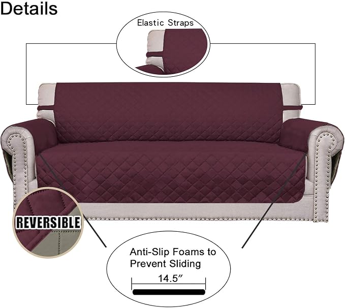 Easy-Going 4 Seater Sofa Slipcover Reversible Sofa Cover Water Resistant Couch - Image 3
