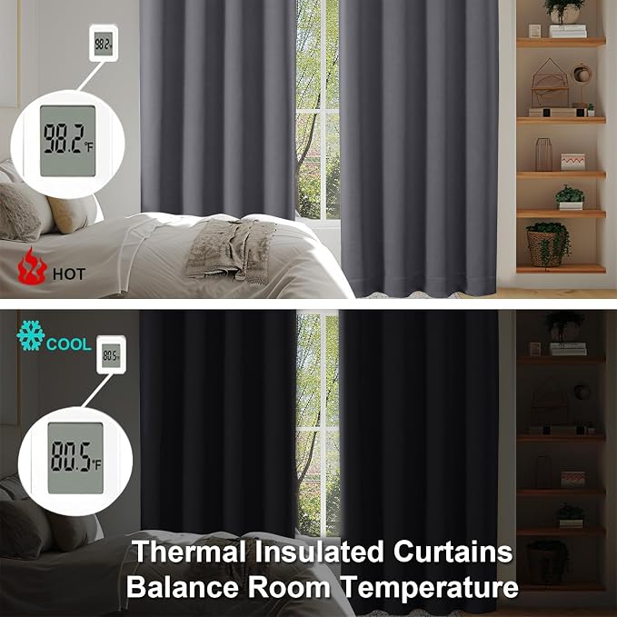 Simplebrand Ava Grey Blackout Curtains - Image 6