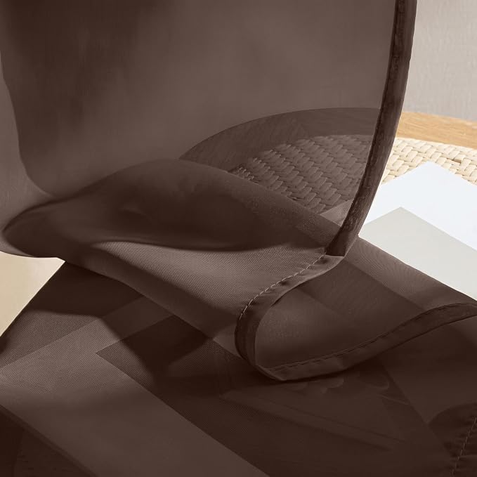 MIULEE Chocolate Sheer Curtains 84 Inches Long 4 Panels 42 x 84 Inches | Light - Image 7