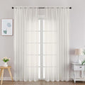 Gwine Ivory Sheer Curtains 84 Inches Long 2 Panels Set, Light Filtering Sheer by Gwine