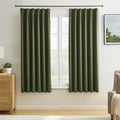 Dark Olive Pinch Pleated Curtains 72 Inches Long by KEQIAOSUOCAI