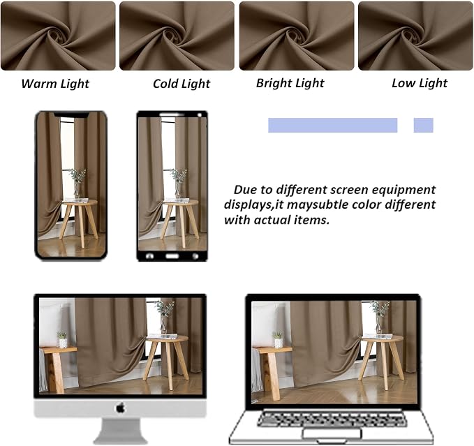 Simplebrand Ava Brown Blackout Curtains - Image 9