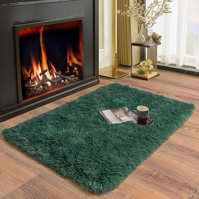 Soft Runner Rugs for Bedroom Hallways New Upgraded Non-Slip Bottom, 2x3 Green - Image 4
