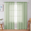 Simplebrand Light Green Sheer Curtains 72 Inches Long 2 Panels by Simplebrand