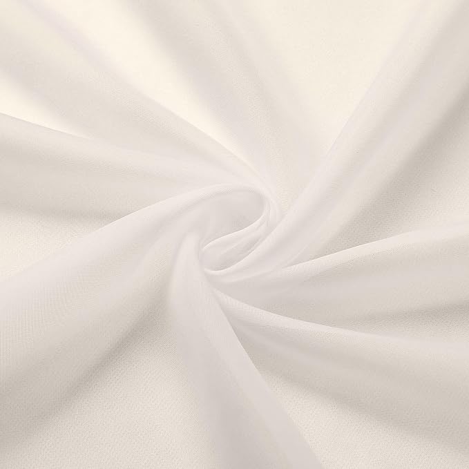 Cream Kitchen Curtains 30 Inch Length Tier 2 PCS, Solid Soft Airy Half Curtains - Image 8