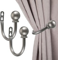 Sumnacon Set of 2 Decorative Curtain Holdbacks, Wall Mounted Aluminum Alloy by Sumnacon