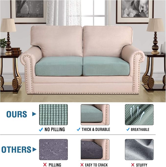 H.VERSAILTEX High Stretch Couch Cushion Covers, Chair Sofa Seat Slipcovers - Image 5