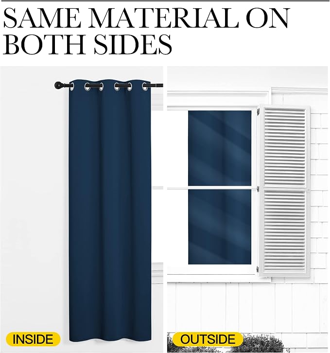 NICETOWN Moroccan Blue Blackout Curtains 120" Long - Image 6