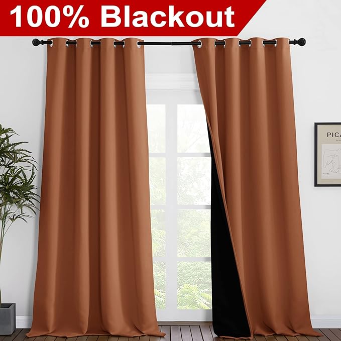 NICETOWN Full Shading Curtains 96 inches Long 2 Panels Set - Image 2
