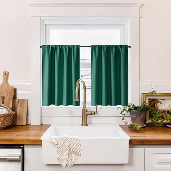 RYB HOME 100% Blackout Short Curtains by RYBHOME