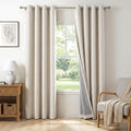100% Blackout Curtains 63 Inch Length Linen Textured Blackout Curtains by 100BlackoutShield