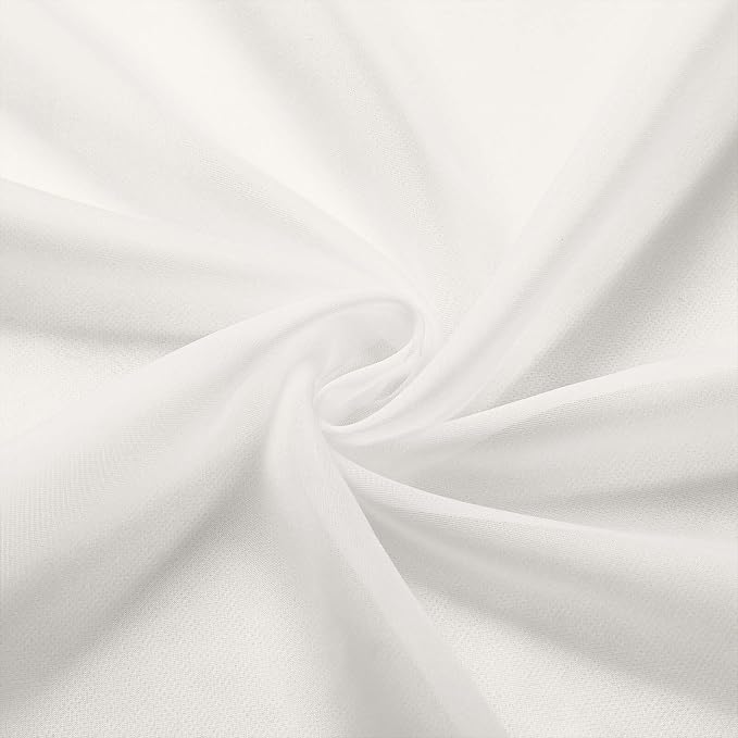 Ivory Kitchen Curtains 30 Inch Length Tier 2 PCS, Solid Soft Airy Half Curtains - Image 9