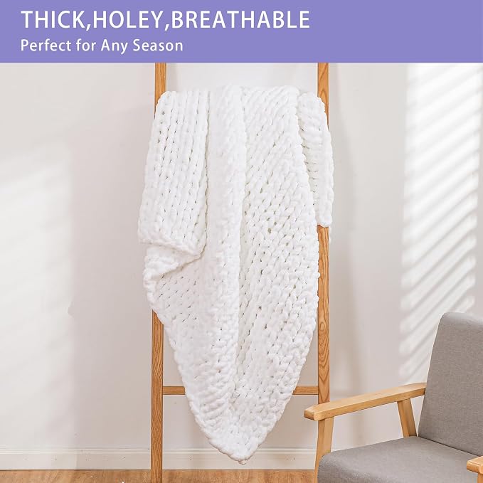 Bigacogo Chunky Knit Throw Blanket - Image 6