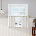 Nanspring Cream Small Linen Textured Curtains 24 Inch Length Light Filtering by Nanspring