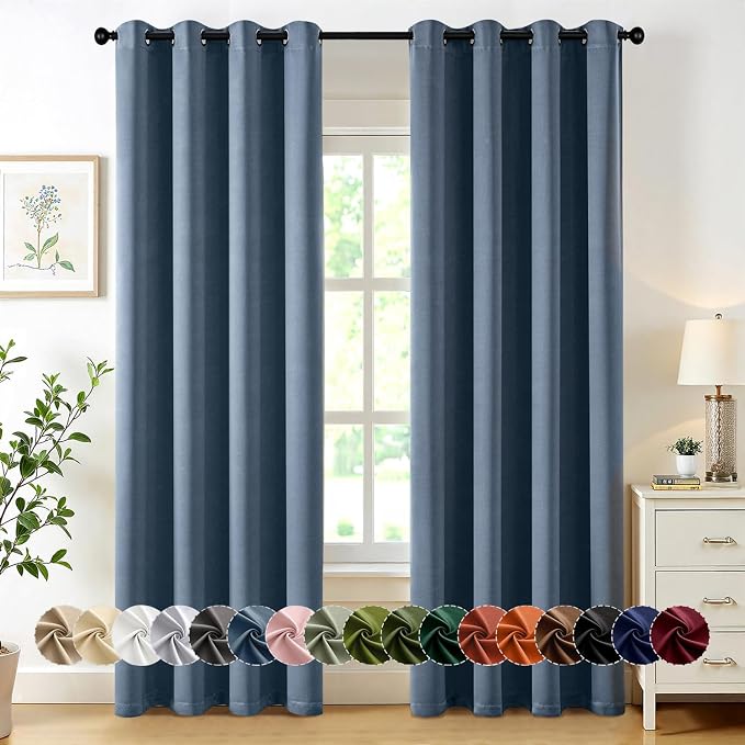 MIULEE Stone Blue Blackout Curtains by MIULEE