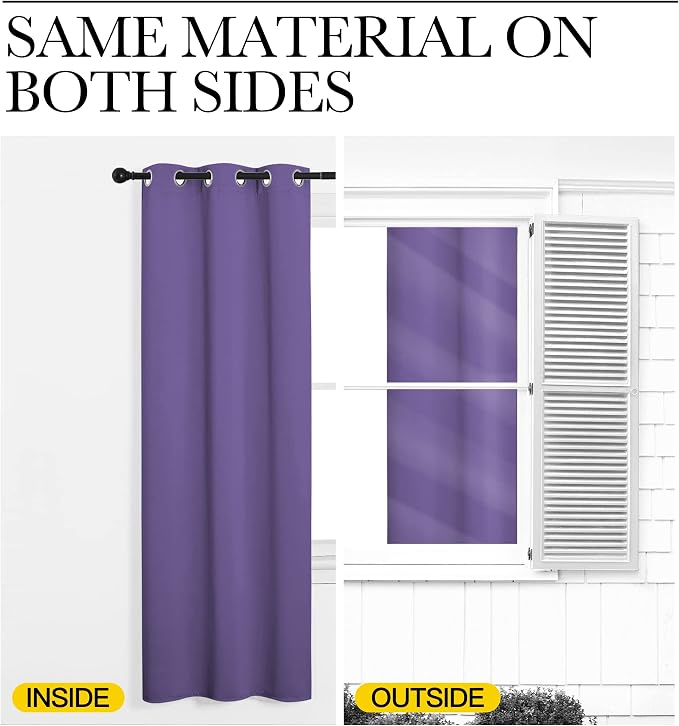NICETOWN Bedroom Curtain Panels Blackout Draperies, Thermal Insulated Solid - Image 5