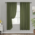HOMEIDEAS Non-See-Through Olive Green Privacy Sheer Curtains, 52 X 72 Inches by HOMEIDEAS