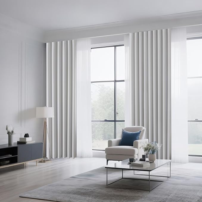CUCRAF Grayish White Blackout Curtains 84 inch Length 2 Panels Set, Rod Pocket - Image 8