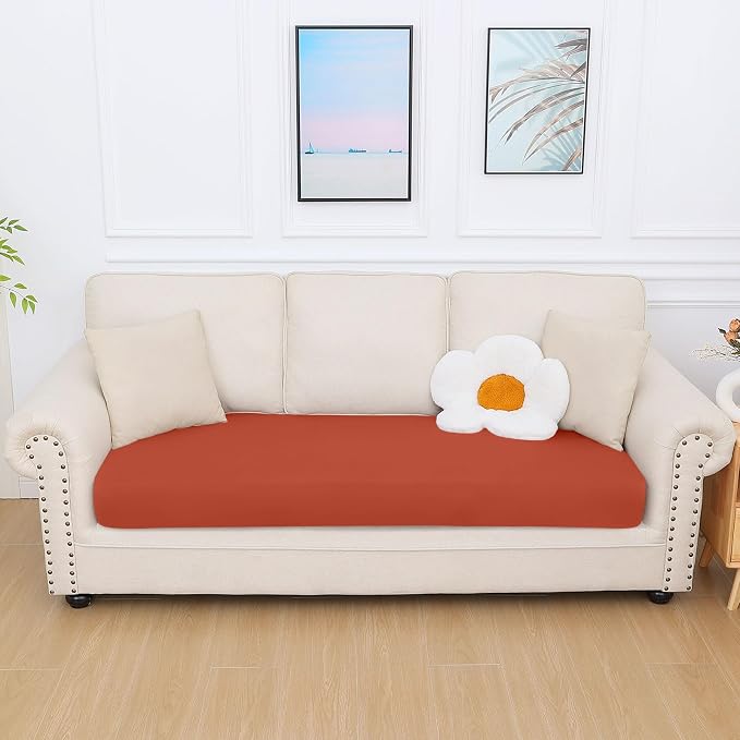 hyha Milk Silk Couch Cushion Covers, Soft Magic Sofa Covers Washable - Image 7