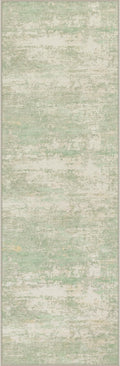 3x8 Washable Runner Rug：Modern Abstract Soft Carpet Green Cream | by FXRHLP