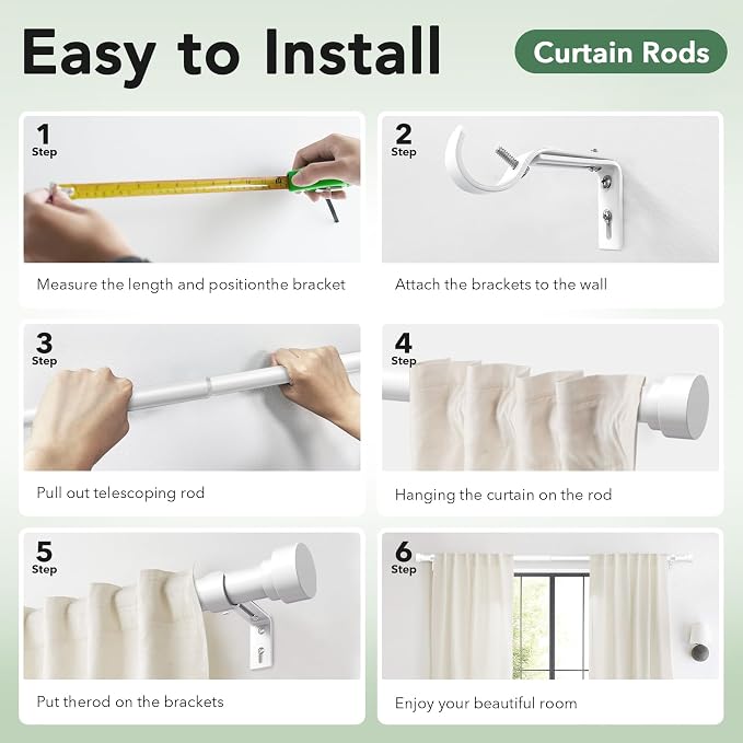 IFELS 2 Pack Heavy Duty Curtain Rods - Image 8