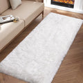 White Fluffy Rug for Bedroom, Soft Shag Rug for Sofa Couch Cushion, Cozy Shaggy by Tangsoo