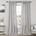 Grey Linen Curtains 102 Inches Long 2 Panels Set by Nanspring