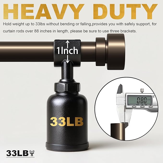 Lootkell Modern Brown Curtain Rods - Image 2