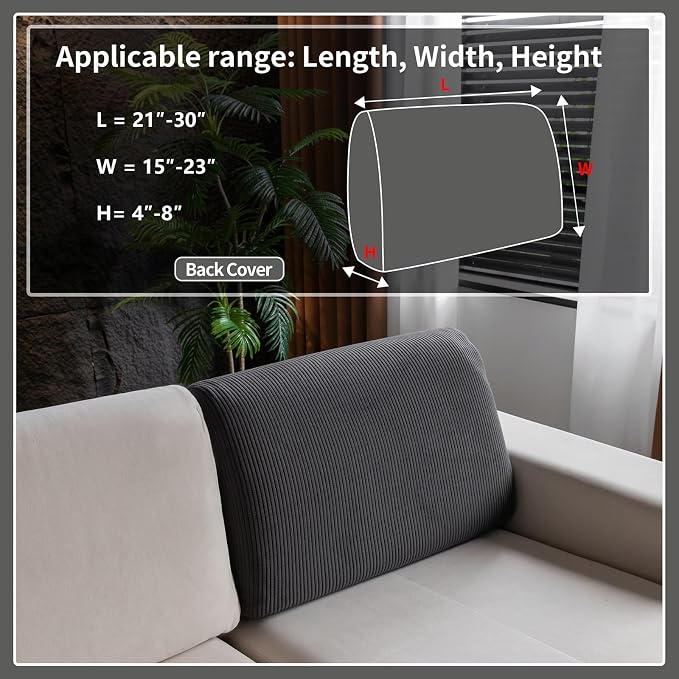 OHSIO Sectional Couch Covers, Wear Resistant Stretch Sofa Covers Washable Soft - Image 2