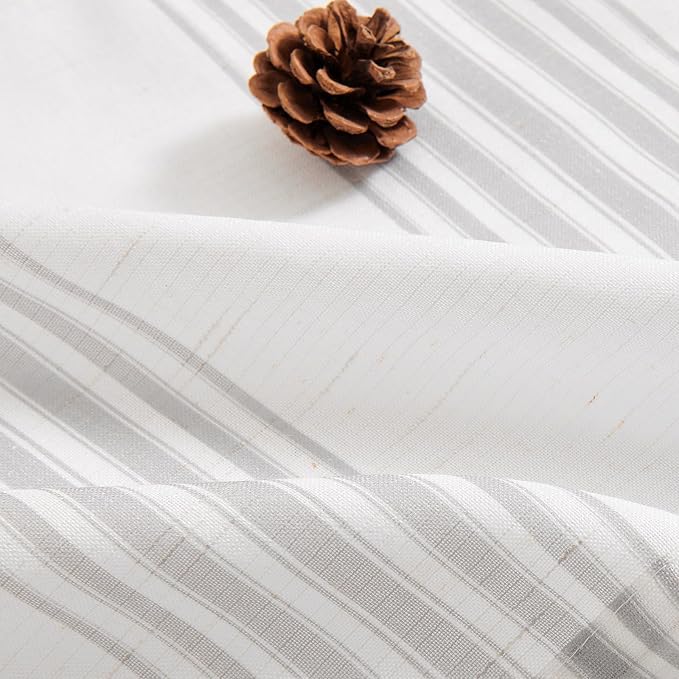 jinchan Striped Linen Valance Curtain 16 Inch Vertical Striped Valance - Image 9
