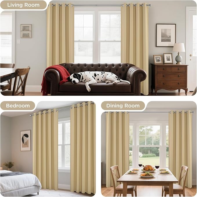 Joydeco Blackout Curtains 63 Inch Length 2 Panels Set, Thermal Insulated Long - Image 6