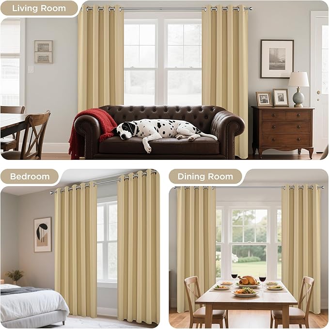 Joydeco Blackout Curtains 90 Inch Length 2 Panels Set, Thermal Insulated Long - Image 6