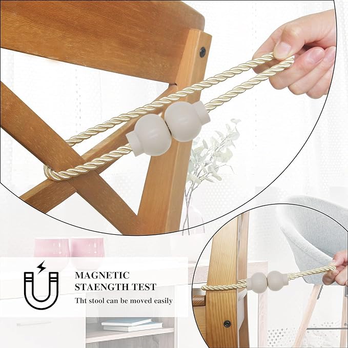 2 Pack Magnetic Curtain Tiebacks Modern Handmade Rope Curtain Tie Backs - Image 6