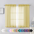 Aiyufeng Yellow Sheer Curtains 45 Inch Length 2 Panels Set, Light Filtering by Aiyufeng