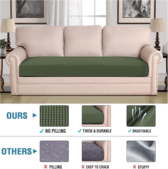 H.VERSAILTEX Super Stretch Individual Seat Cushion Covers Sofa Covers Couch - Image 2