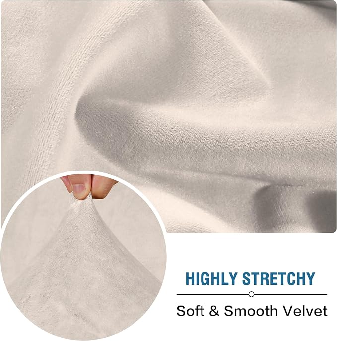 H.VERSAILTEX Velvet Stretch Individual Couch Cushion Cover Plush Cushion - Image 5