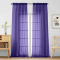 Purple Sheer Curtains for Window 96 Inches Long 2 Panels Set, Soft Airy Light by Home
