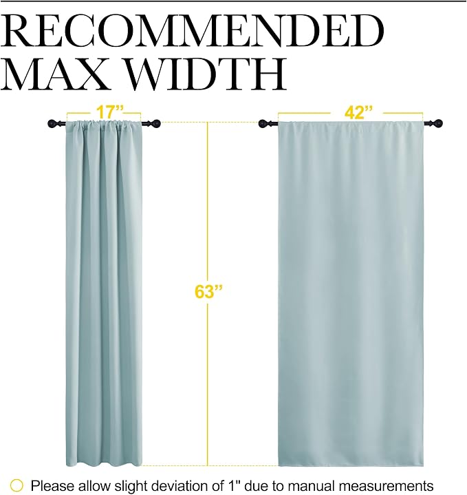 NICETOWN 2 Panels Blackout Curtains, Rod Pocket Thermal Insulated Curtains - Image 5
