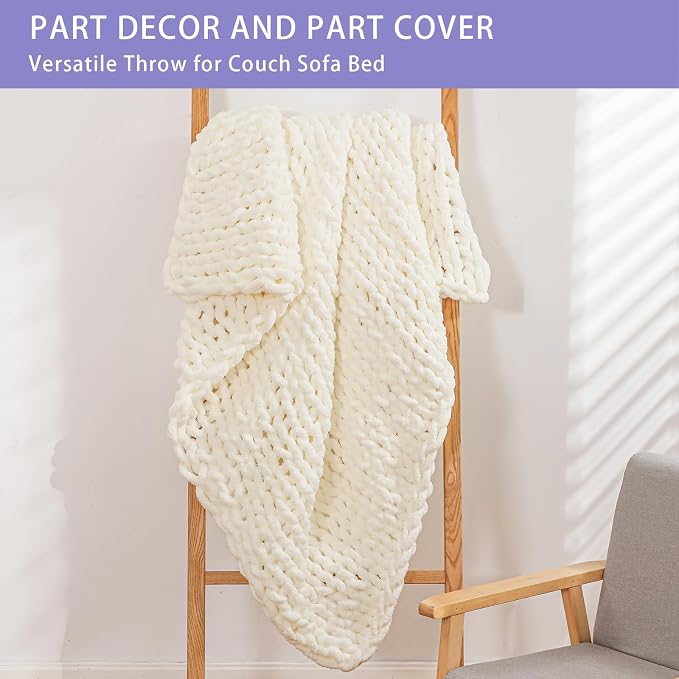Bigacogo Chunky Knit Throw Blanket - Image 4